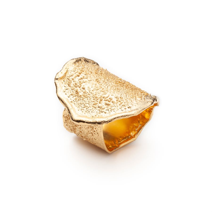 Olas adjustable ring in gold-plated silver