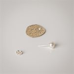 Mini flora 3 in 1 earring in gold-plated silver with white pearls