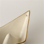 Bateau en céramique effet origami blanc et or