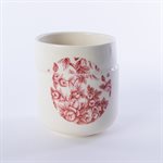 Ceramic cup, model Glitch lemon tree pink 2