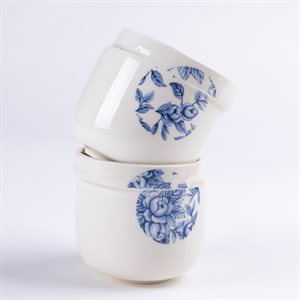 Small Glitch mug, ceramic and blue lemon tree flower decal