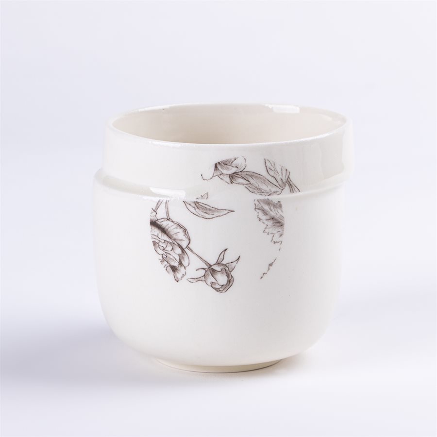 Small Glitch mug, ceramic and black poppy decal