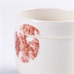 Petit gobelet glitch, céramique et décalque rose sépia