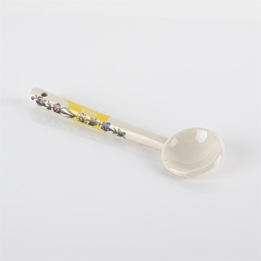 Ceramic tea spoon, round Rococo model