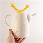 Ceramic teapot and glass ornaments