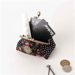 Cotton duffel coin purse with metal clasp