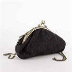 Hand bag with round clasp Black lace