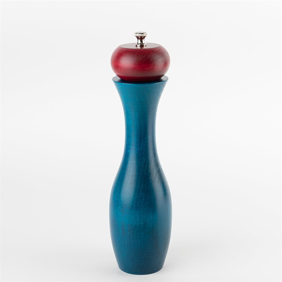 Vase pepper mill (large) Raspberry and turquoise