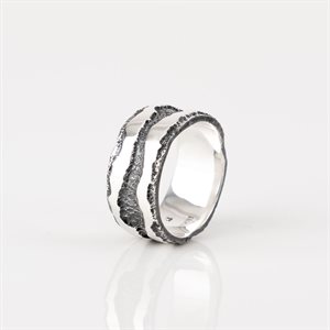 11mm lined engraved silver bangle