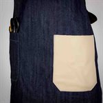 Dakota apron Jeans and beige leather 