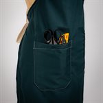 Dakota apron Teal and taupe leather 