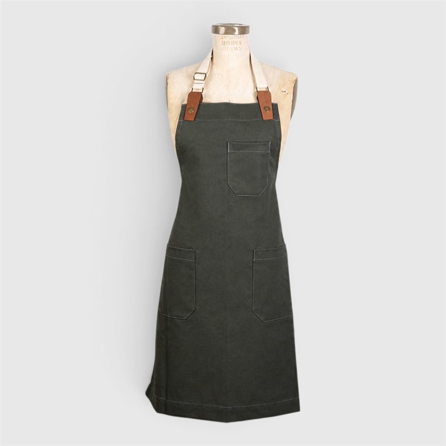 Handmade Cotton and Recycled Leather Apron – 3