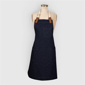 Tablier artisanal en coton et cuir recyclé – 4