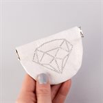 Portemonnaie en tyvek, modèle diamant, blanc et gris