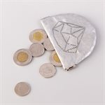 Portemonnaie en tyvek, modèle diamant, argent et gris