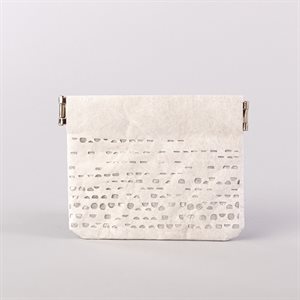 Tyvek wallet, half-moon model, white and silver