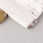 Portemonnaie en tyvek, modèle demi-lune, blanc et argent