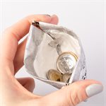 Portemonnaie en tyvek, modèle demi-lune, argent et gris