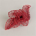 Lace brooch, small red flower model