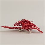 Lace brooch, small red flower model