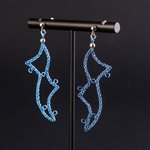 Lace earring, Entrelacs powder blue model